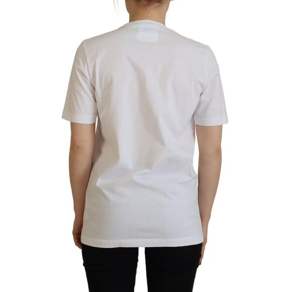 Dsquared² White Logo Patch Crewneck Short Sleeve Tee Women's T-shirt (Pre-Owned) - Picture 3 of 5